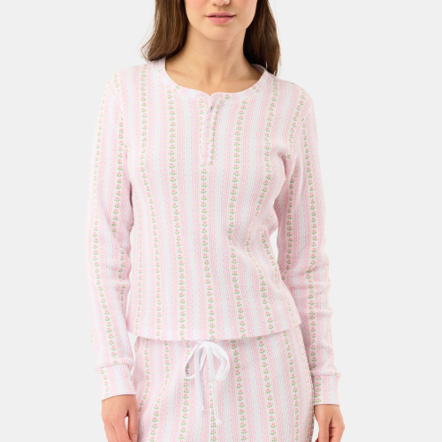 Daisy Heart Stripe Rosemary Top