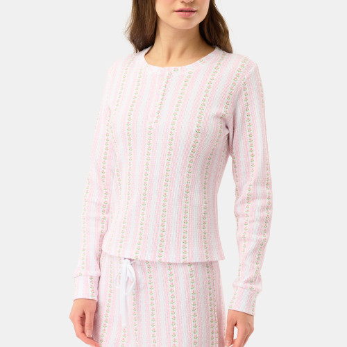 Daisy Heart Stripe Rosemary Top
