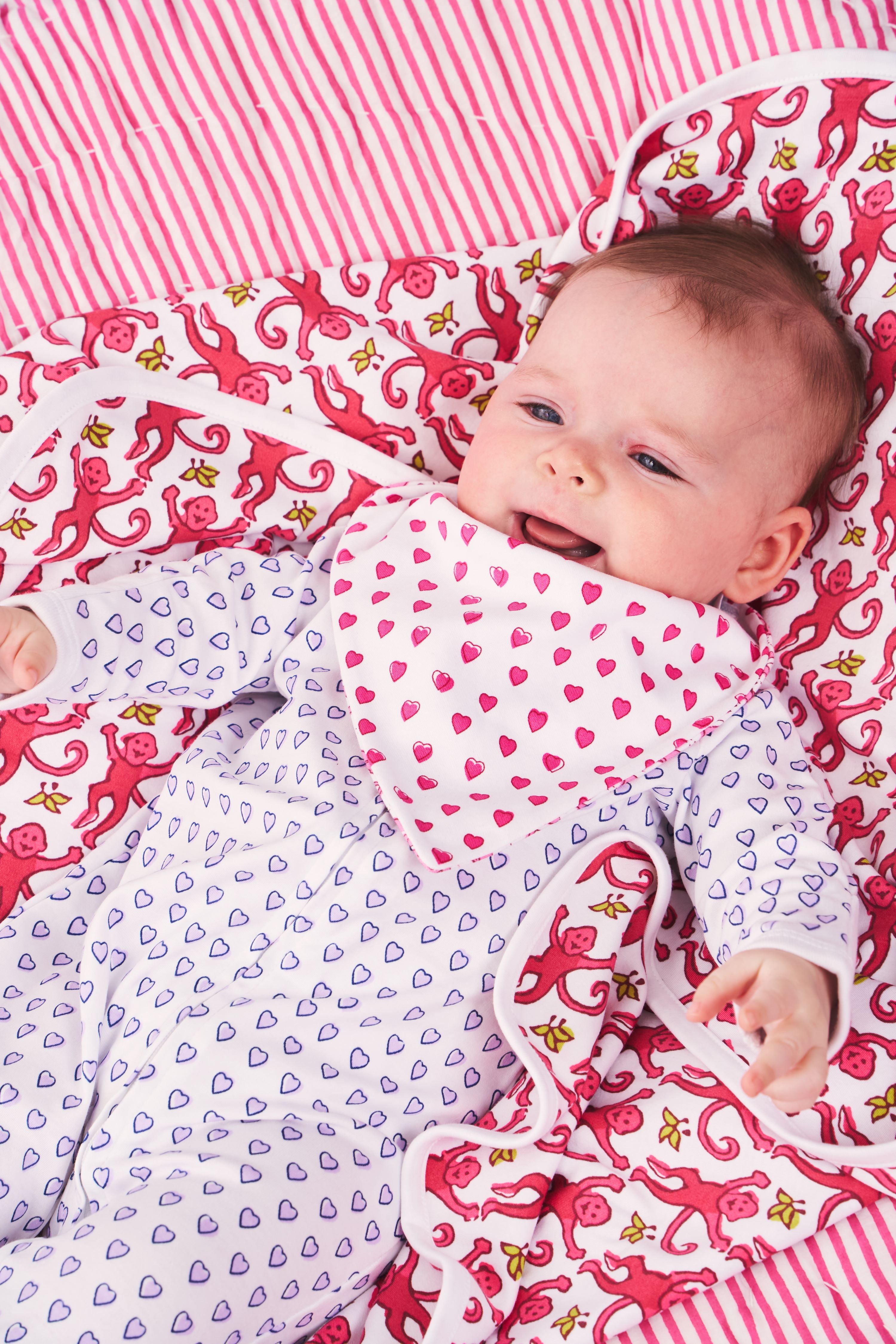 Infant Hearts & Hathi Bandana Bib Set