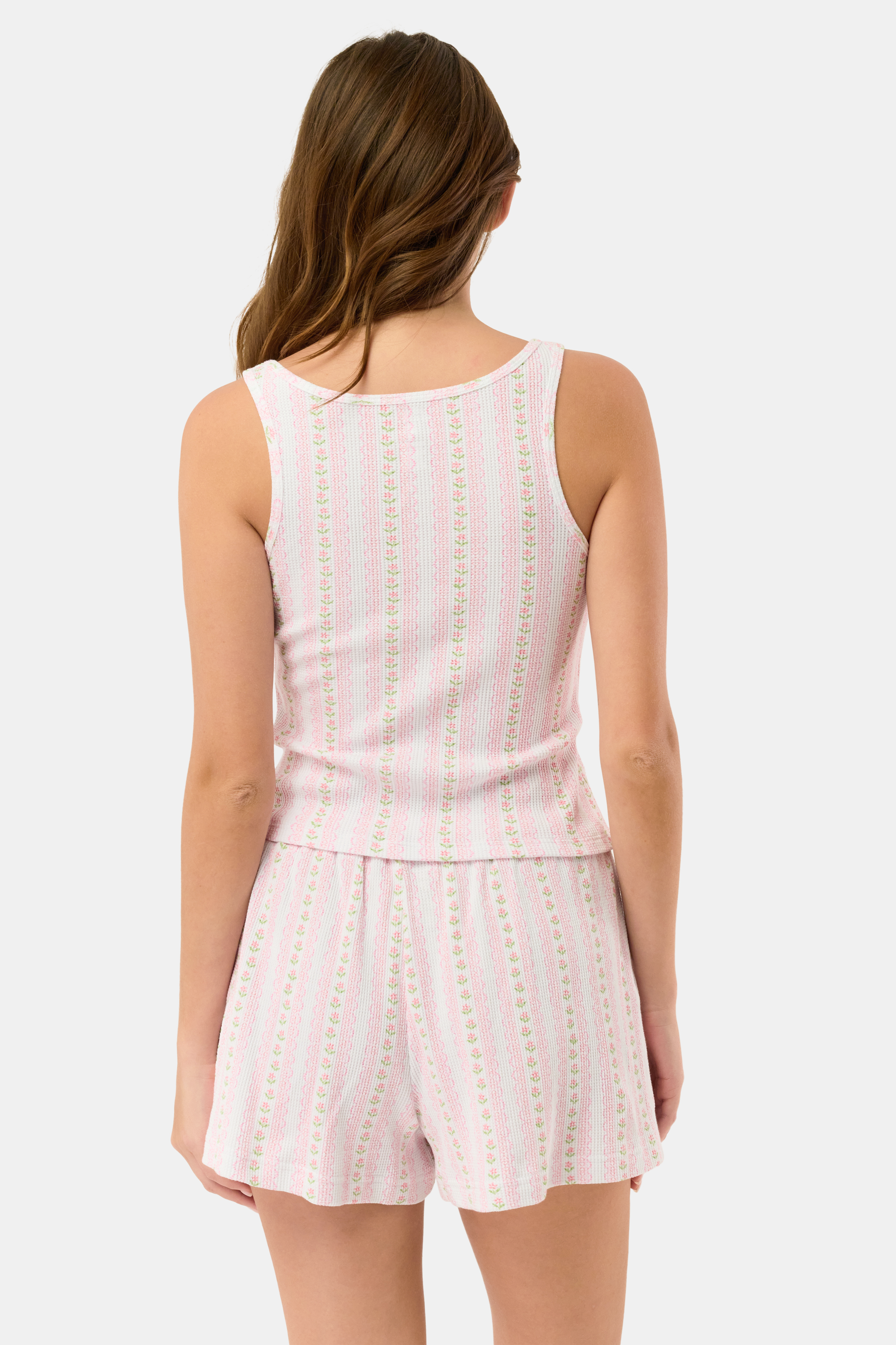 Daisy Heart Stripe Cherry Tank Set