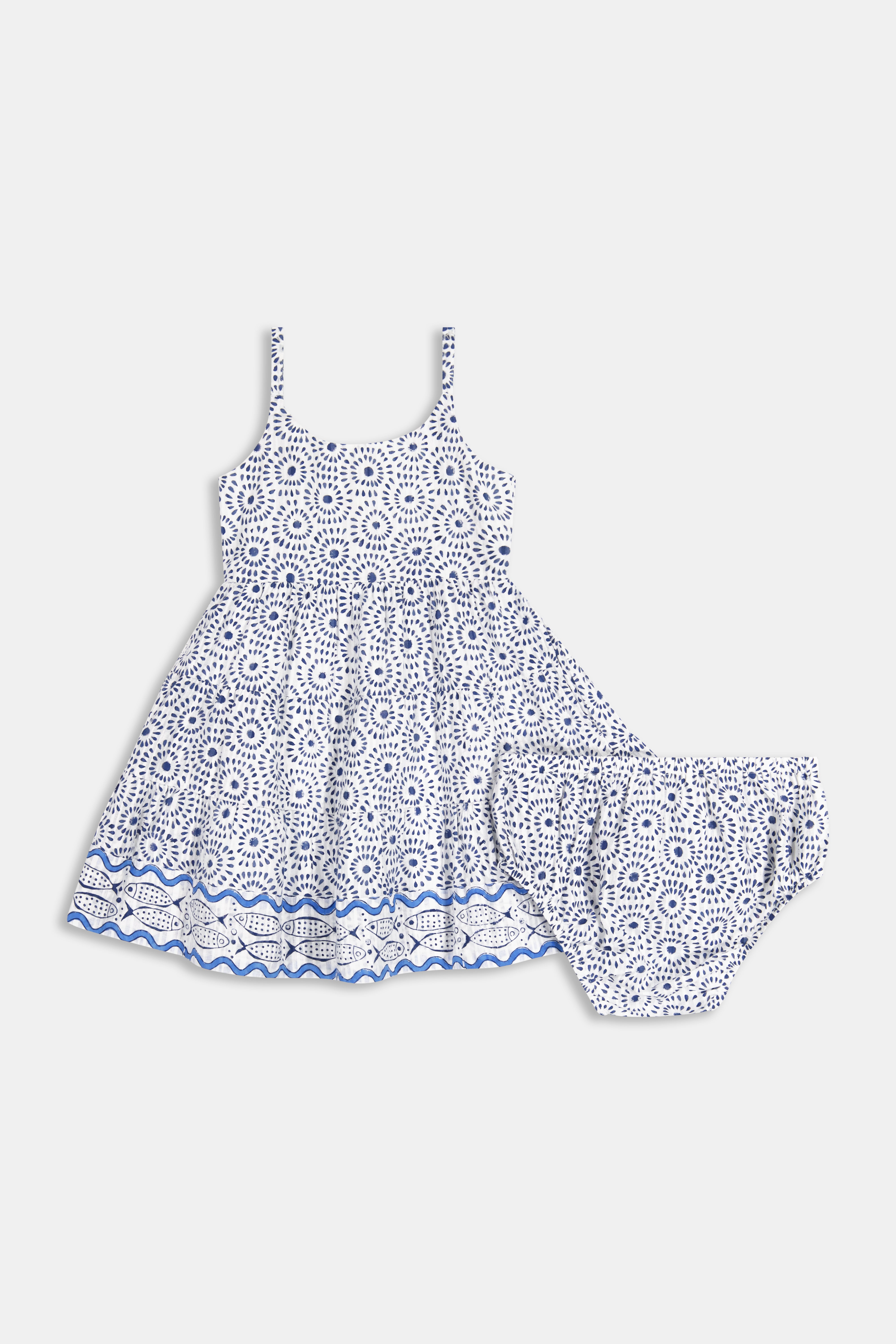 Kids Naolin Fish Border Britt Dress
