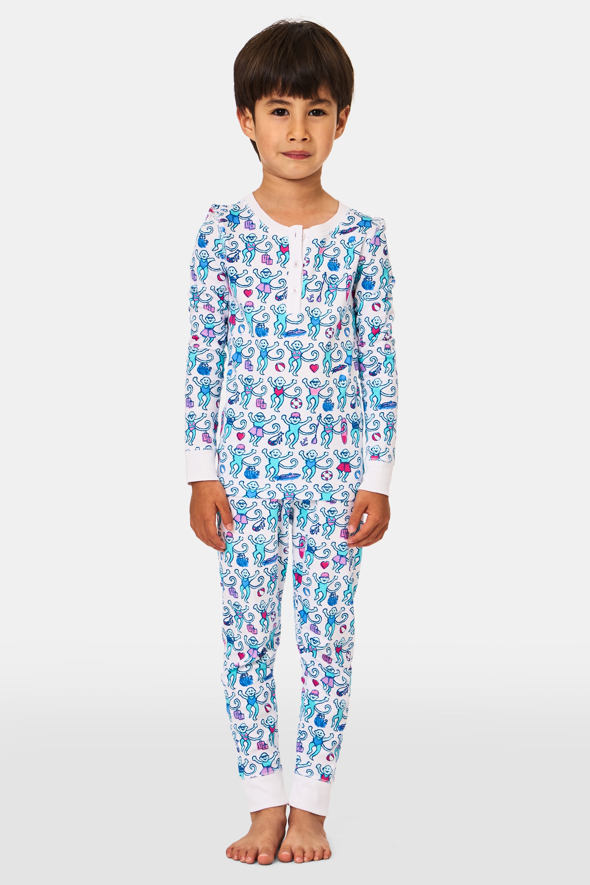 Kids Newport Beach Monkey Pajamas