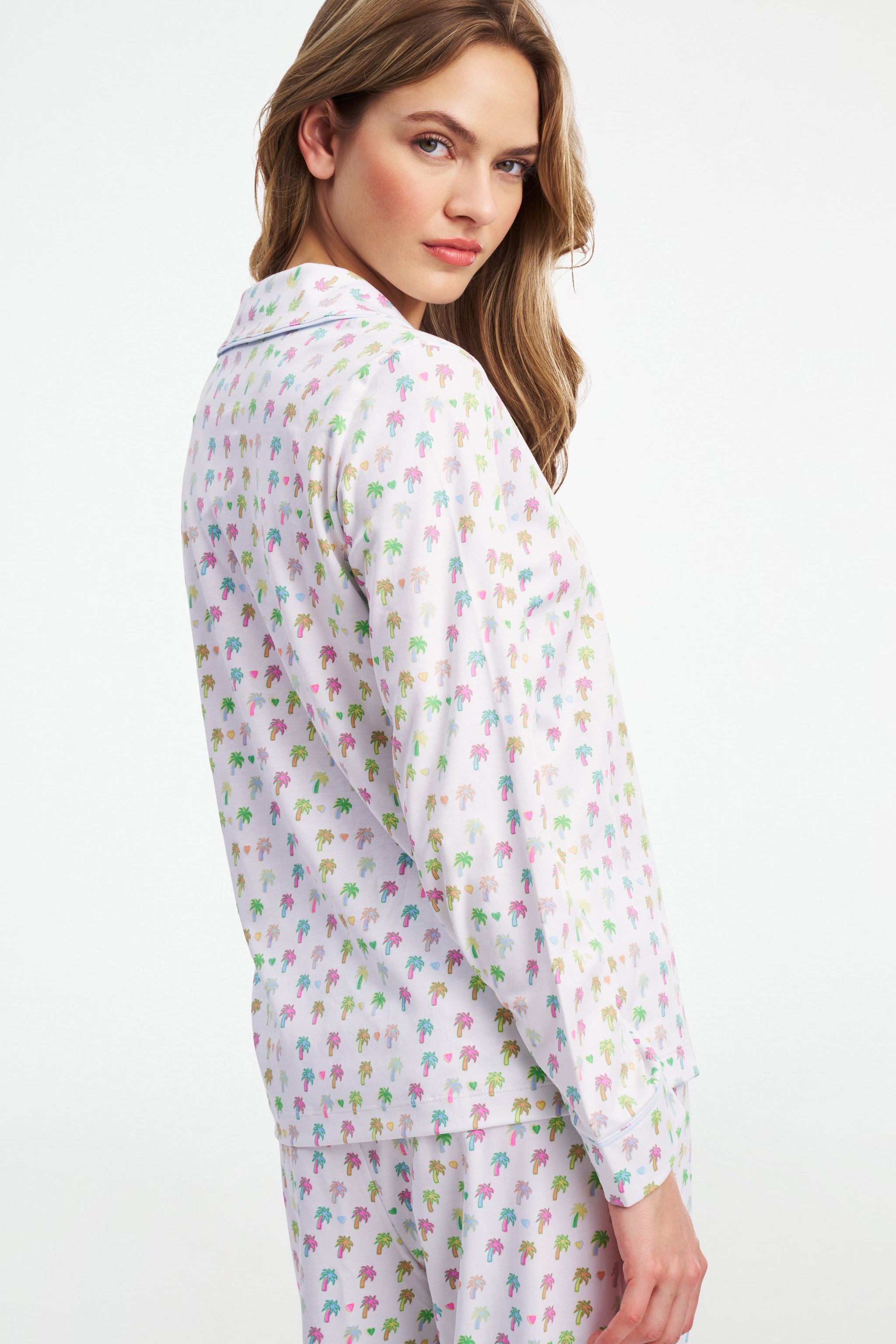 Palm Dreams Long Sleeve Polo Pajamas
