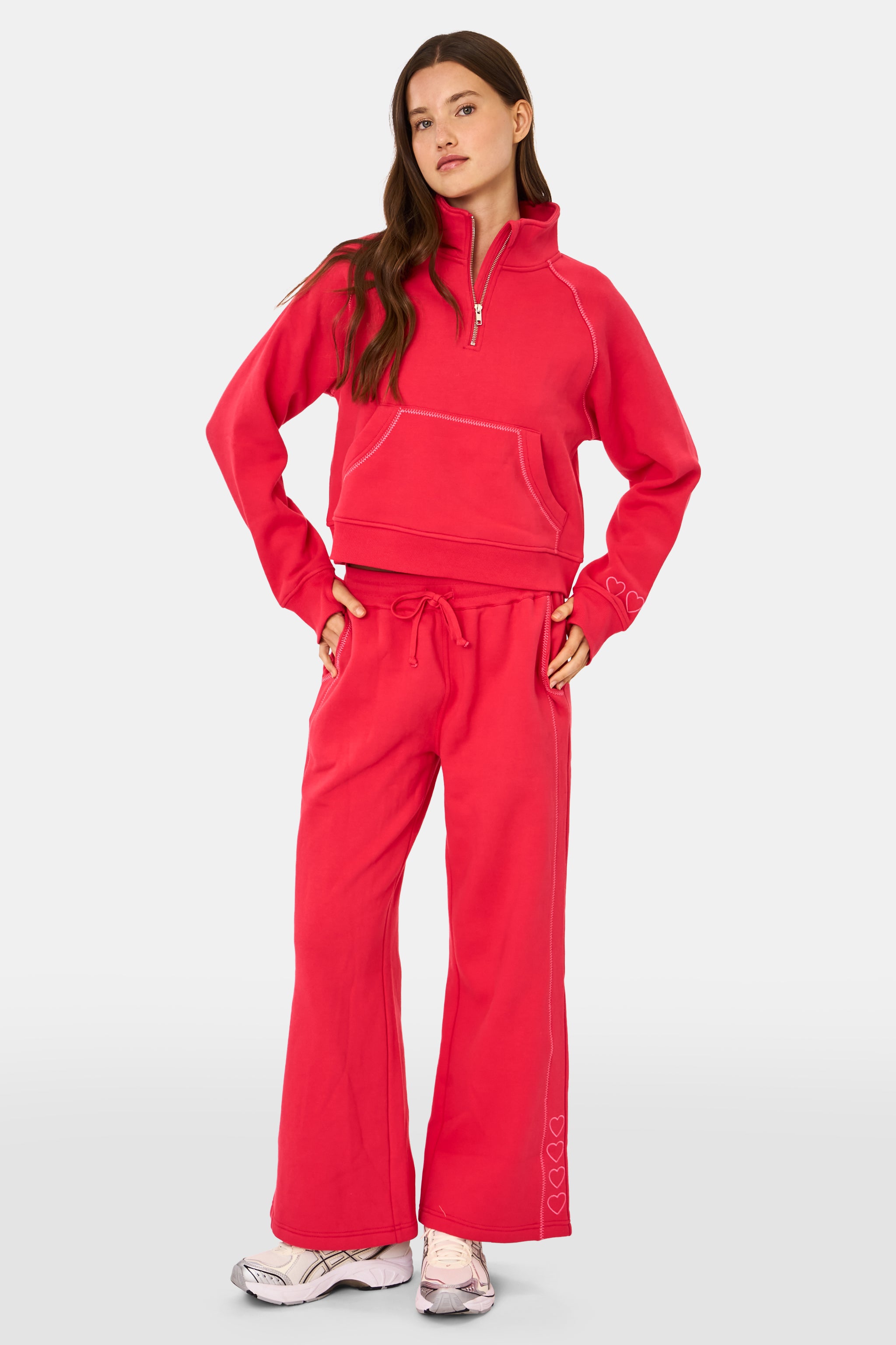 Hearts Embroidered Turner Pant