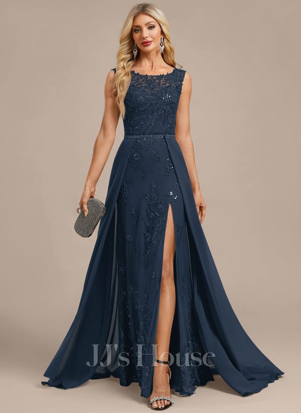 JJ's House Fronia Dark Navy Sheath/Column Sequins Lace Dress - Image 7