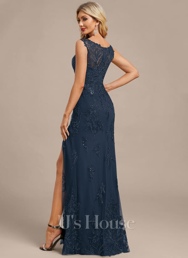 JJ's House Fronia Dark Navy Sheath/Column Sequins Lace Dress - Image 8