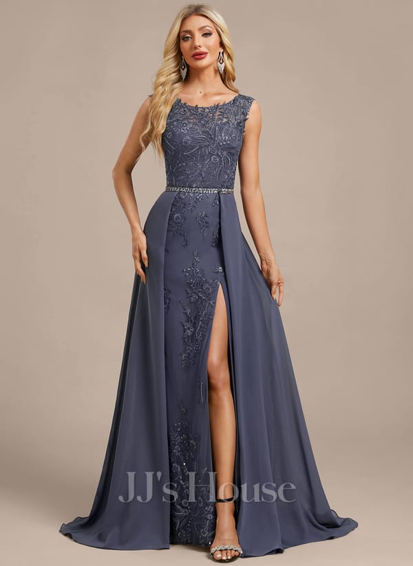 JJ's House Fronia Dark Navy Sheath/Column Sequins Lace Dress - Image 4